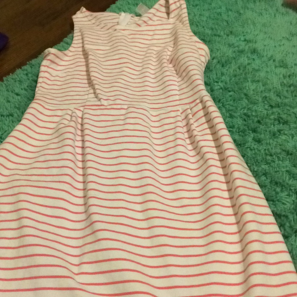Pink and white striped dress